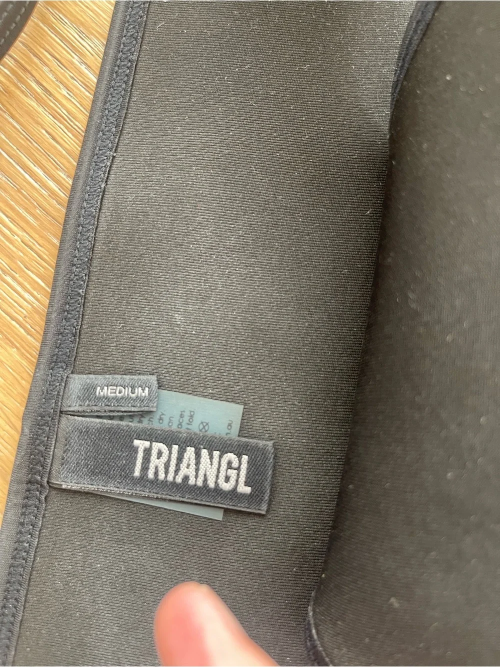 triangl swimwear Black Triangle Top with Bright Blue Accent